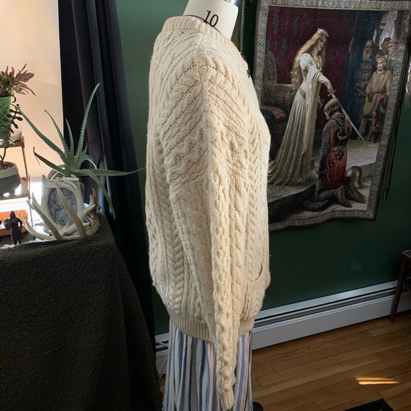 Cladyknit Made in Ireland 100% Wool Arab Cable Knit Sweater EUC Vintage - Picture 4 of 8